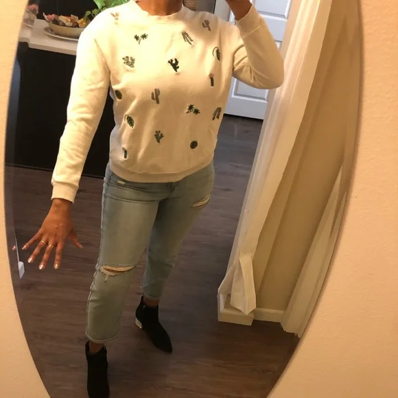 Dress Forum ivory cactus sweatshirt - Picture 3 of 14